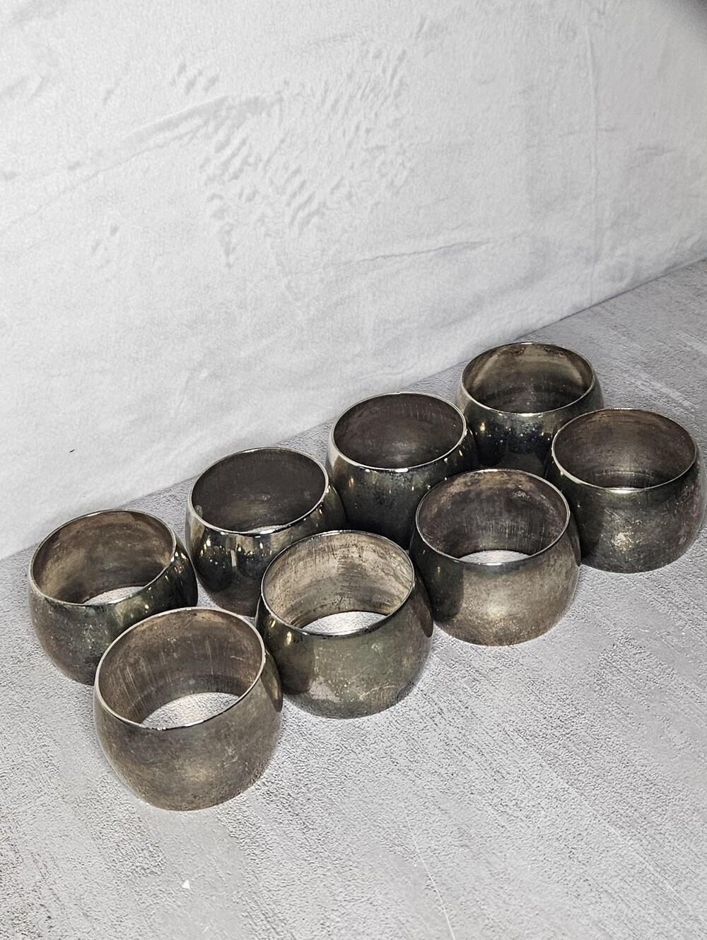 8 Vintage Silver Plated Napkin Rings
